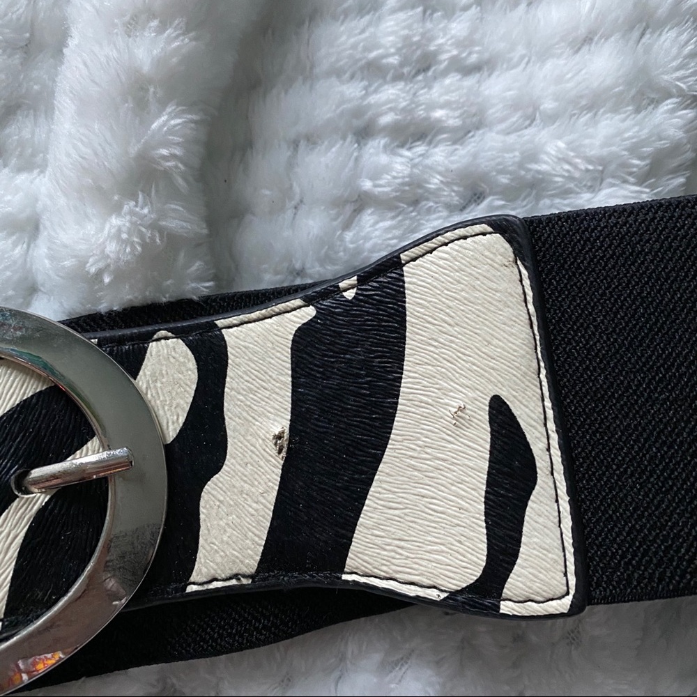 Zebra Printed Stretchy Dress/ Shirt Belt - Picture 3 of 5